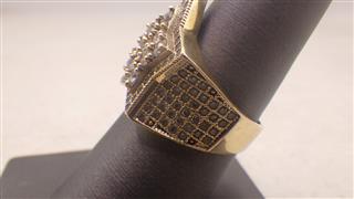10K Star Ring, Yellow Gold, 7.5g, Sz:8.25, Glass Stones, Marked: 10K